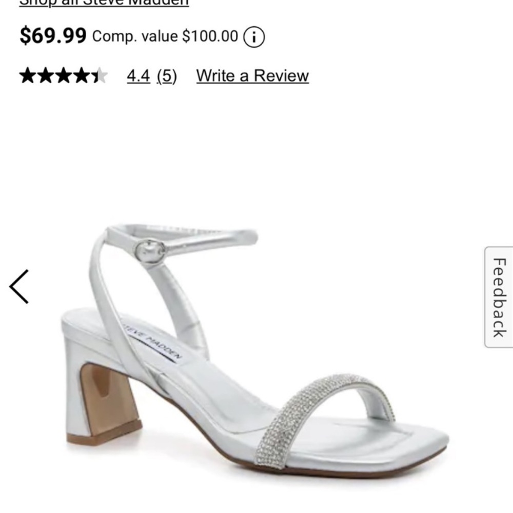 NWT Steve Madden Silver Heels 7